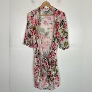 Show Me Your Mumu Women's Floral Robe 3/4 Sleeves Soft Knit